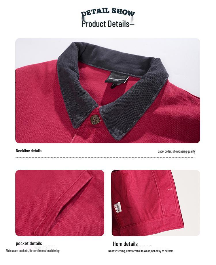 Wszechstronna męska kurtka casual z klapami: Modny, Luźny, Prosty, Z metką, Odpowiedni na jesień/zimę, Opcjonalna podszewka.