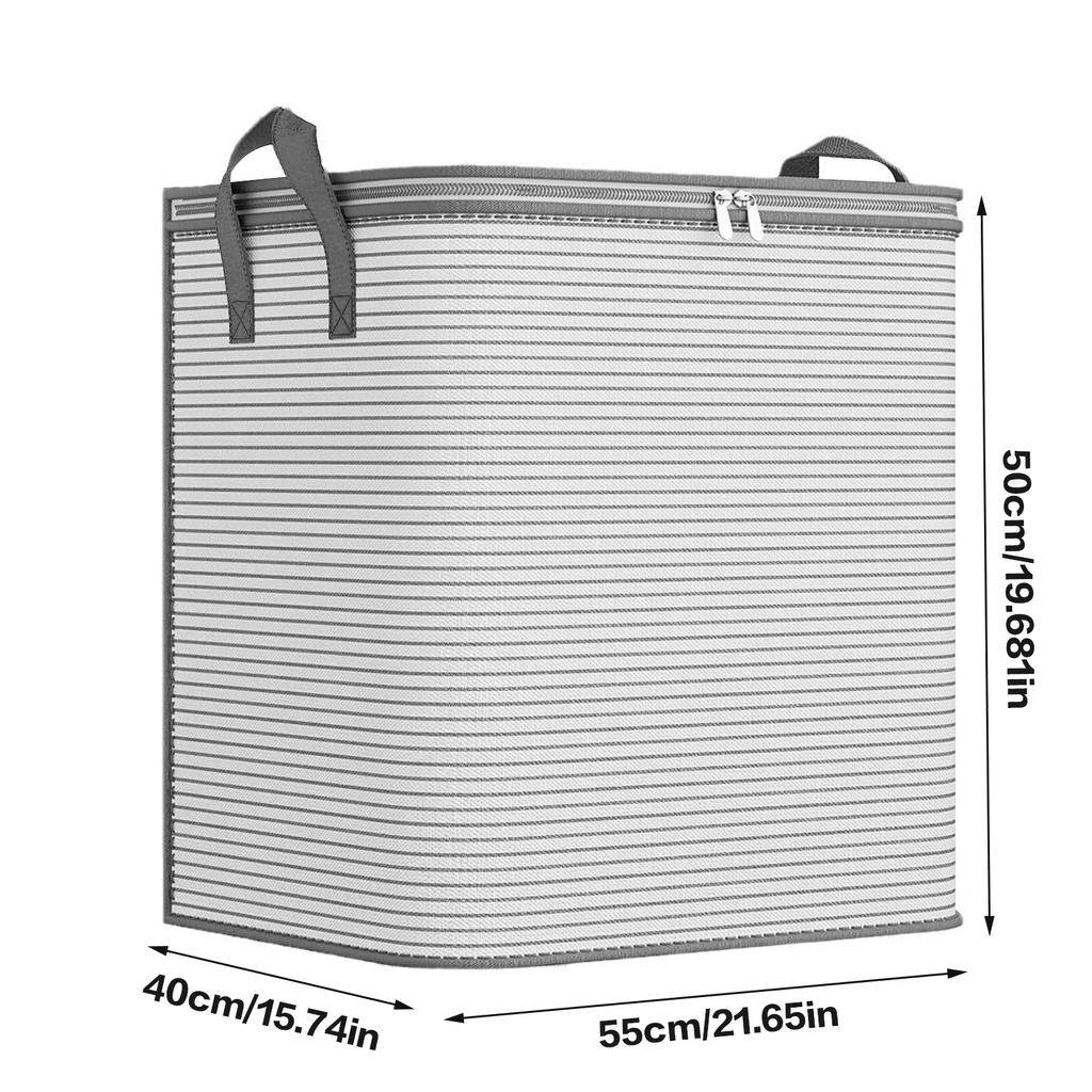Foldable Blanket Clothing Storage Bags with Lids and Reinforced Handle Bags for Bedding and Clothes Organization