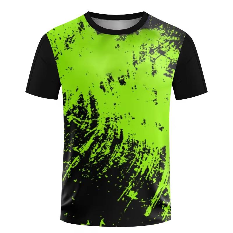 Simple Quick Dry Sports T Shirt For Men Summer Short Sleeve Fashion 3D Printed Table Tennis T-shirt Loose Casual Breathable Tees