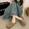 Platform-soled Boken Shoes Women's 2024 Spring and Summer New Fishing Boken Shoes Lazy People Wear a Pedal Bag Head and Half Slippers