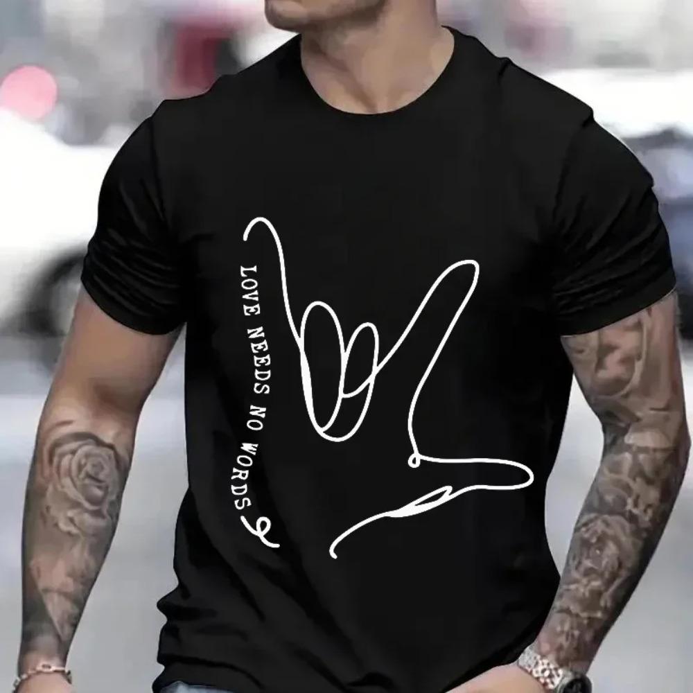 T-Shirt for Men Summer Graphic Tops Autism Accept Tshirts Short Sleeve O-neck Streetwear Autism Awareness Tees Male Clothing
