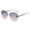 Sunglasses Frameless Ladies, Sunglasses Uv Protection Large Frame Toad Glasses Fashion Ins Street Shooting