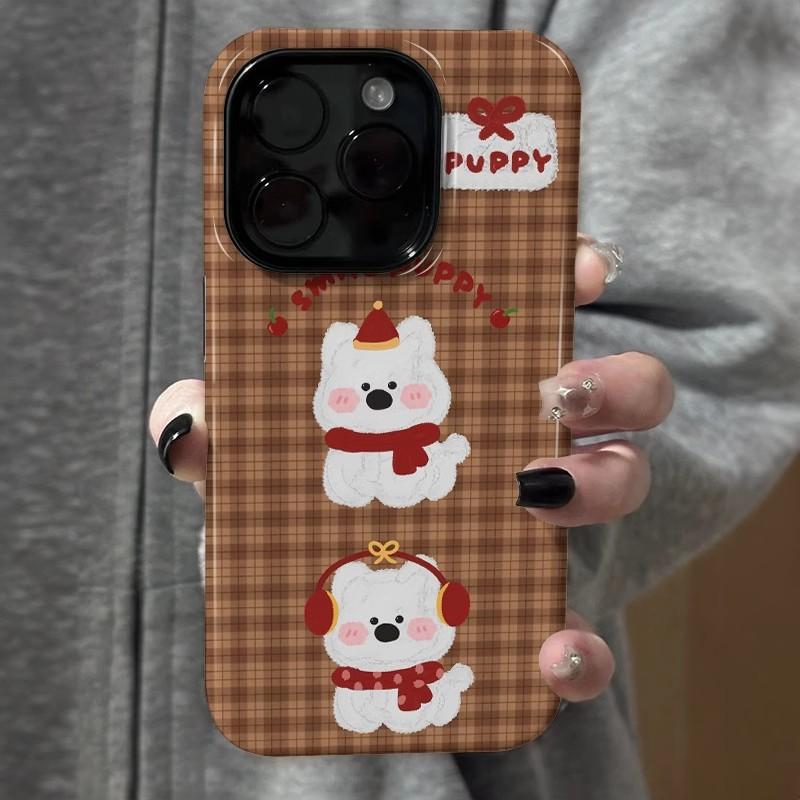 Fun Dog Is Suitable for Apple 16promax Mobile Phone Case 15 Autumn and Winter 14 Film 13 Two-in-one 12 New Year's 11