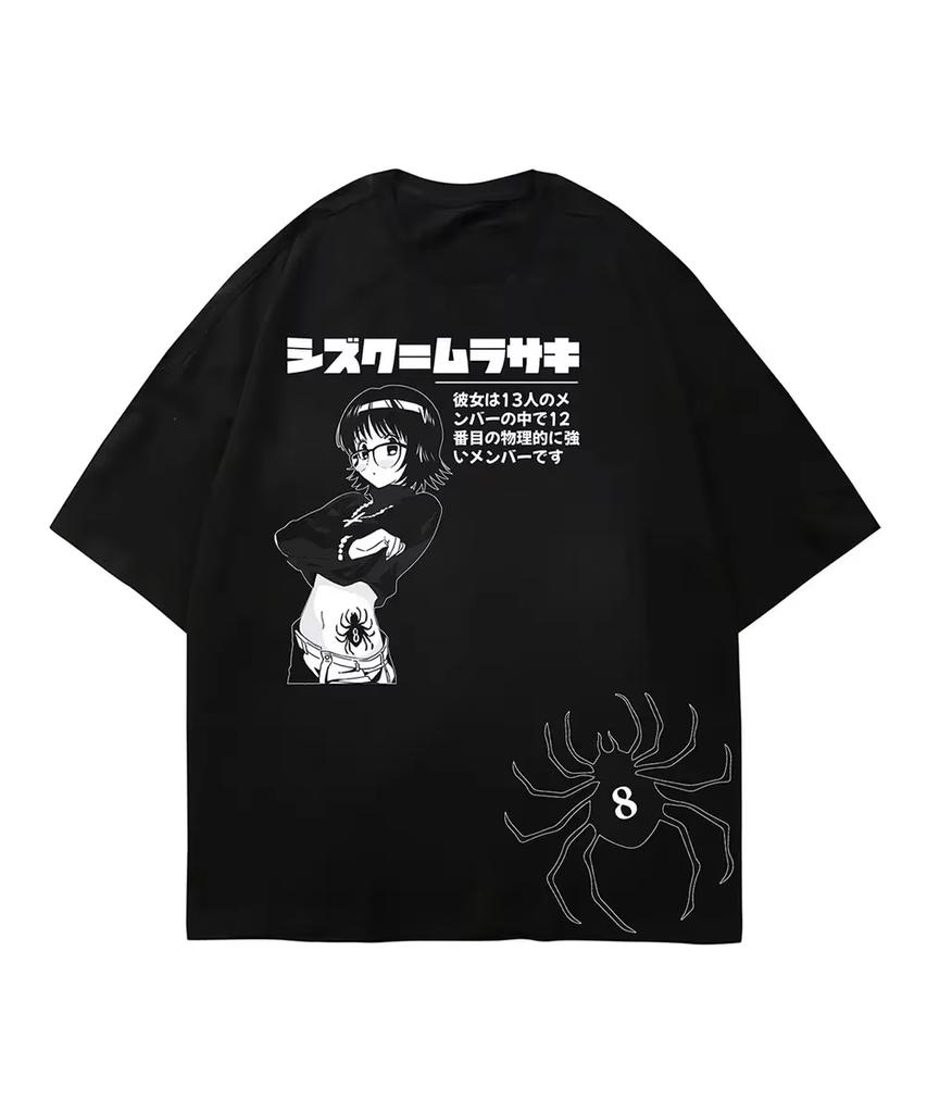 Street Style Anime Style Tshirt Hiphop Tshirt Unisexs Tshirt Retro Fashion Printed Pattern Casual Tshirt