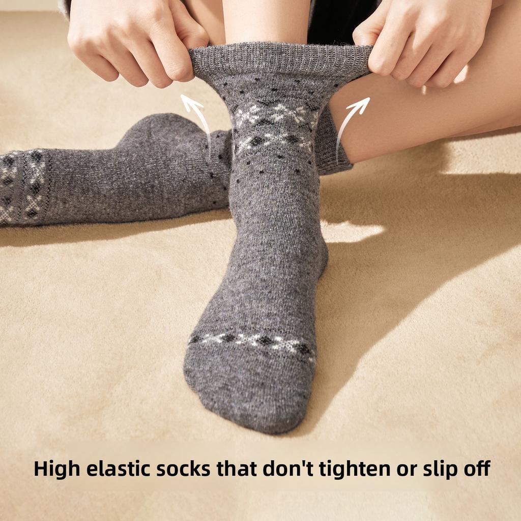 Retro Fel Island Children's Socks - Warm and Cozy Winter and Autumn Thickened Wool Socks with Added Insulation, Comfortable Mid-calf Length Socks