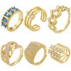 ZHUKOU 6 styles Cubic Zirconia women rings Brass exquisite opening rings 3 lines 4 lines Heart rings Jewelry VJ476
