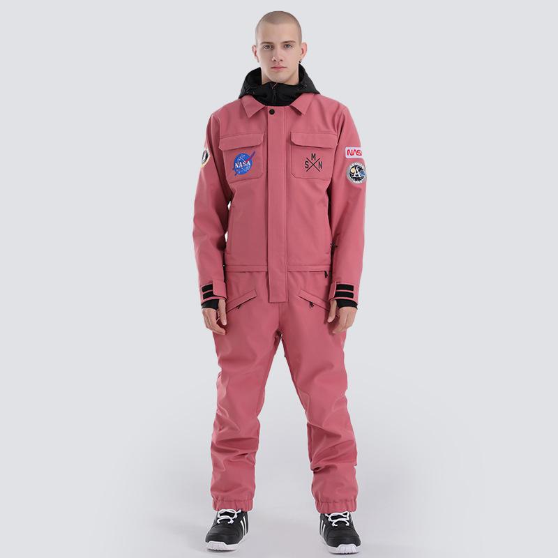 Windproof Waterproof One-Piece Ski Suit: Women's & Men's Thick Warm Outdoor Gear