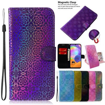 Gradient Color Leather Phone Case For Samsung A01 A11 A21 A31 A41 A51 A71 J3 J5 2017 J4 J6 A6 A7 A9 Plus Flip Book Cover