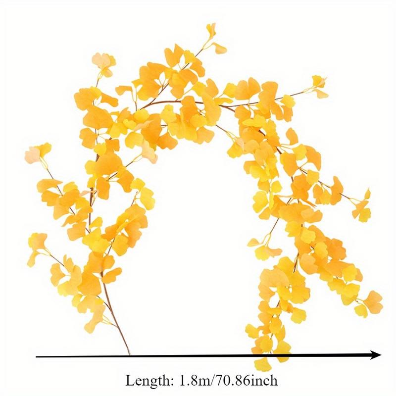 1 Stück Simulation Ginkgo-Blatt Zweig Kunststoff Seidenblume Gelb Haus Eingangsbereich Vase Dekoration