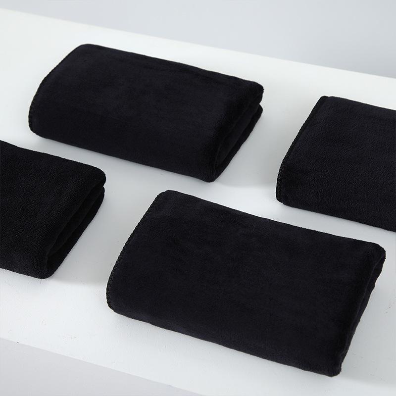 Microfiber Dry Hair Towel Edge-banded Printed Plain Weave CN Black Cross-Border Supply Vacuum-Packaged Sports Gym Customizable