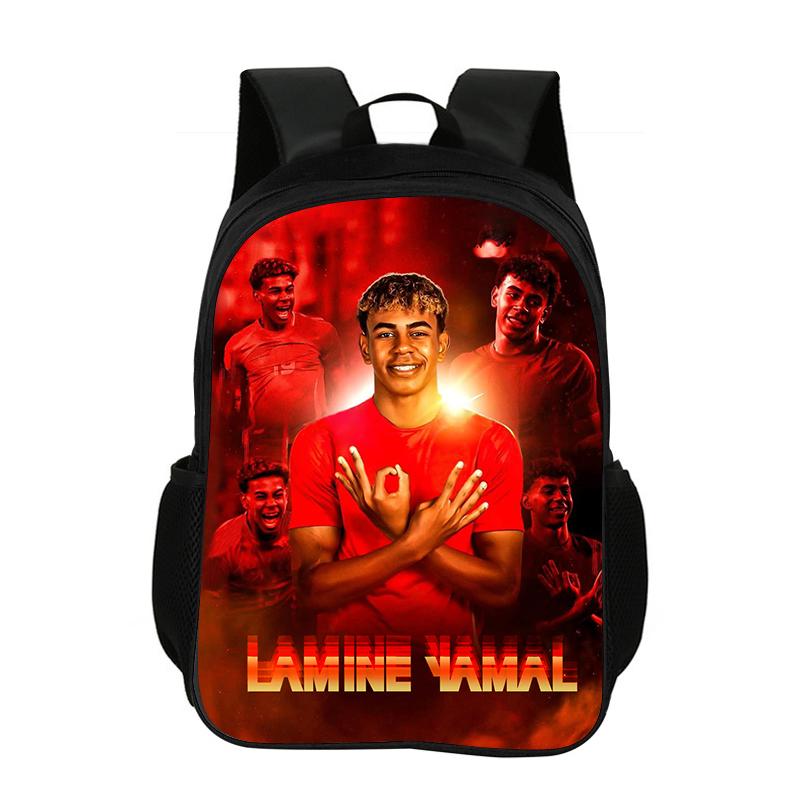 L-Lamin Yamal School Backpack Football Star Rucksack Child Bookbag Knapsack Fashion Schoolbag Football Sports Backpack Kids Gift