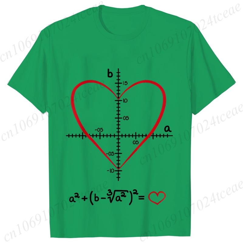 Men's T-Shirt Heart Equation Romantic Math Nerd Geek Love Gift Printed T-Shirt Summer Casual Tee T-Shirt for Men 2025 New Tops