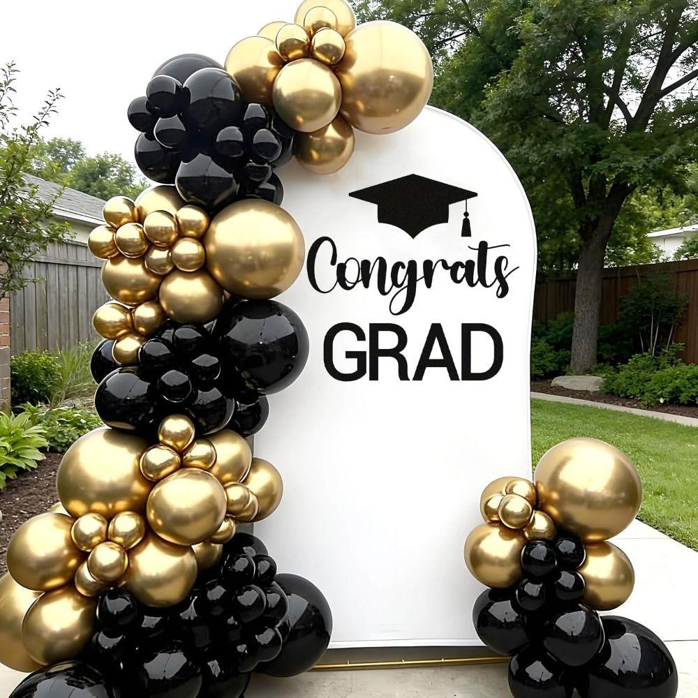 Felt Material Graduation Sailboard Stickers Black Cap Graduation Party Backdrop  Ceiling Background