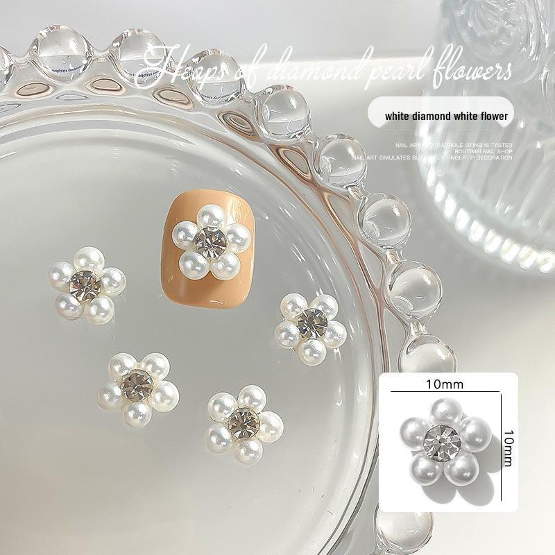 

Iridescent 3D Pearl Flower Nail Art Charms – 2024 Japanese-Style Alloy Design