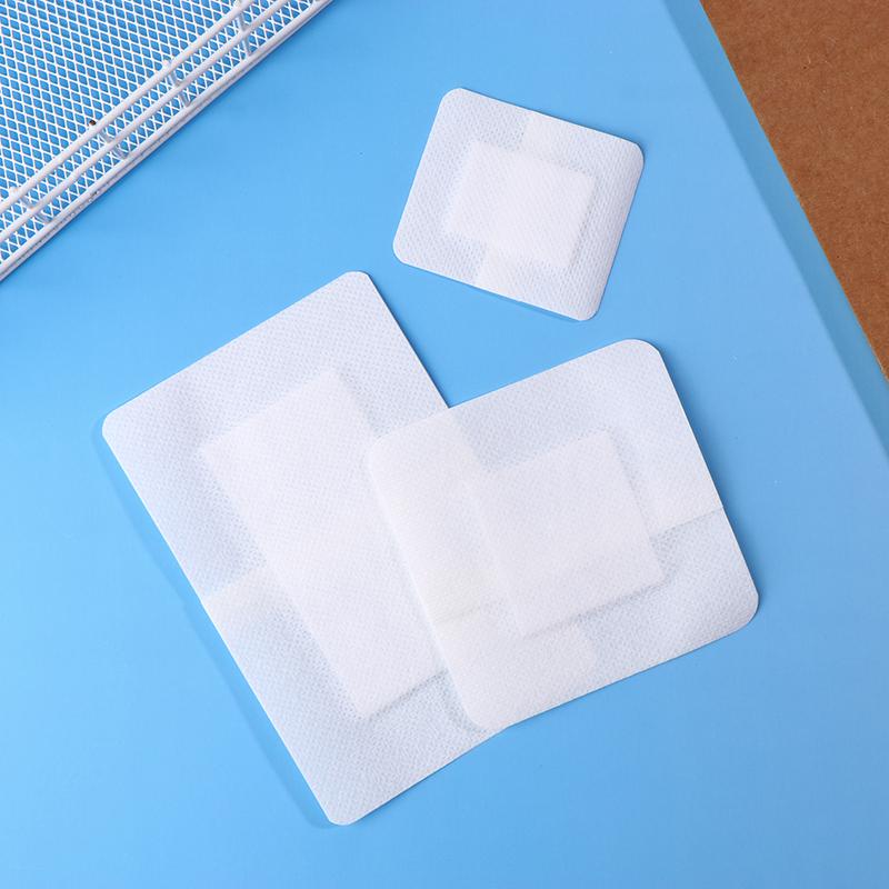 10Pcs Breathable Self-Adhesive Wound Dressings – Soft Non-Woven Gauze Pads with Elastic Edge for Outdoor Use