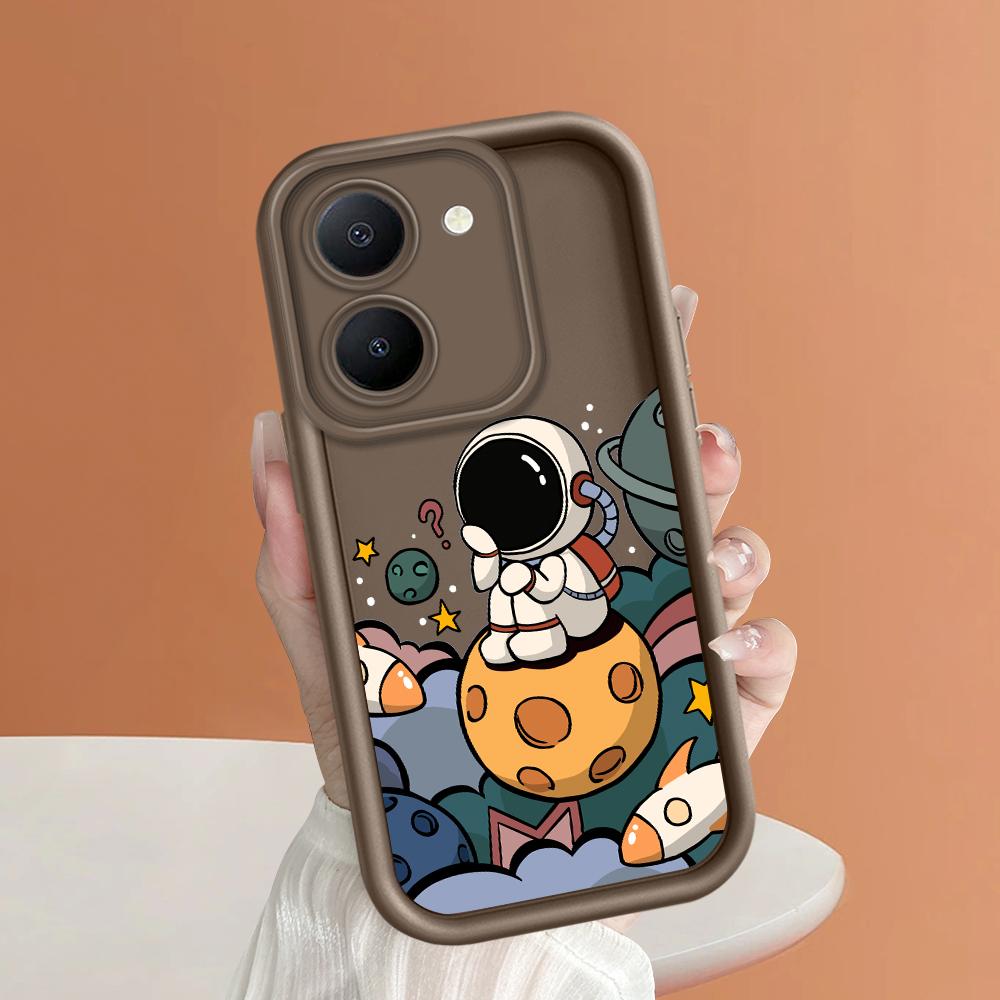 Soft Silicone Square Ladders Cartoon Pattern Full Cover Camera Protection Shockproof Case for iPhone Infinix Tecno Vivo