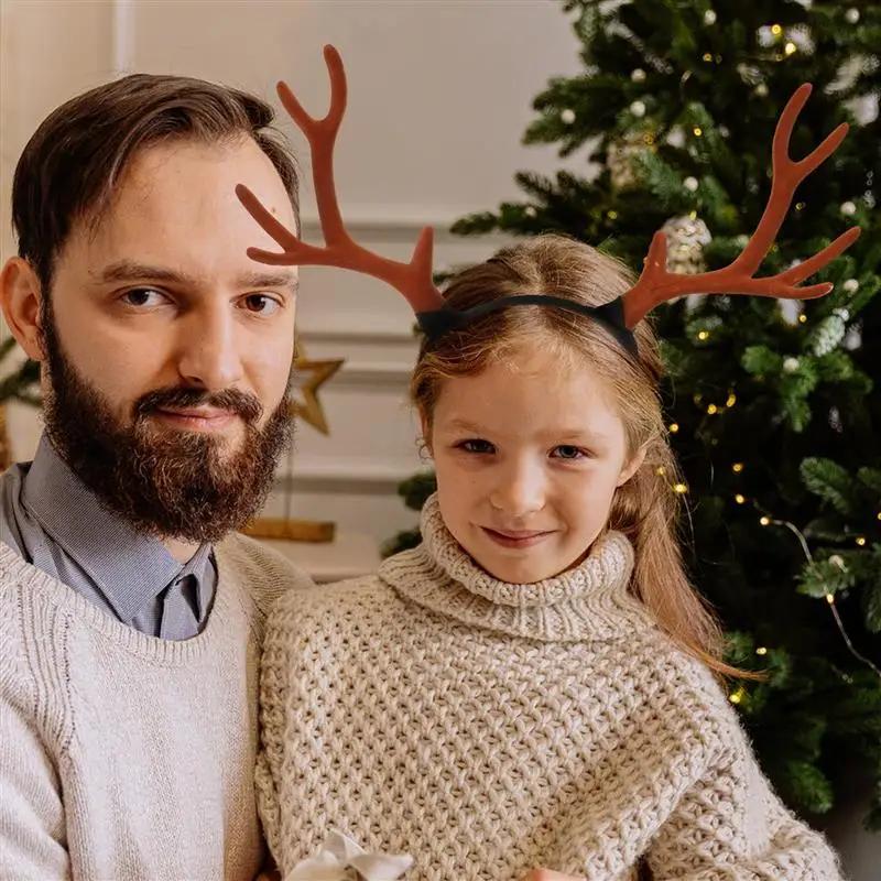 Weihnachtsgeschenk Geweih Beflocktes Reh Zweig Stirnband Mehrzweck Geweih Stirnband Liebliches Weihnachts-Geweih Stirnband Lustiger Weihnachts-Kopfschmuck