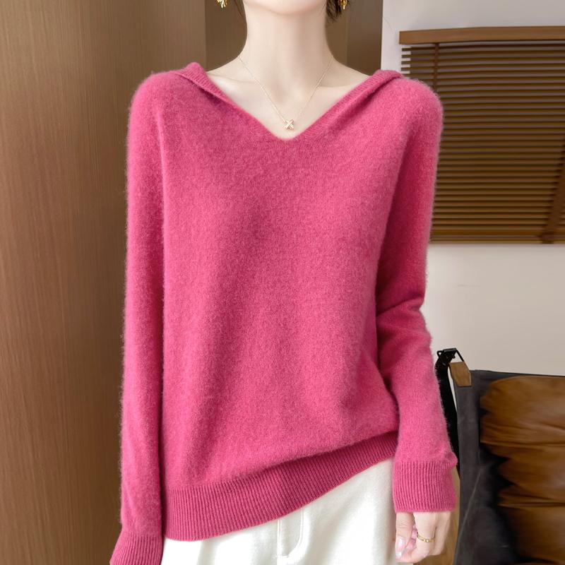 Women's Cashmere Sweater Qinghe Cashmere 30% Cashmere 70% Wool Autumn and Winter Pullover Warm and Fashionable