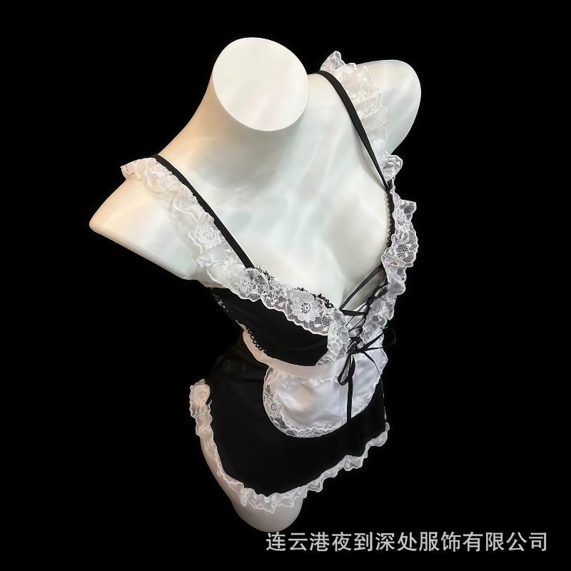Night To Deep Sex Lingerie Sexy Suspender Lace Seduction Maid Costume Lace Up Naughty Maid Character Uniform