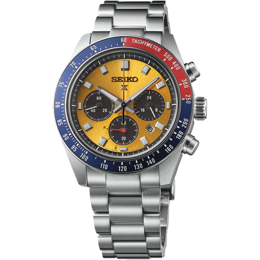 

SEIKO SSC947 Prospex Speed Timer Modern Men s Watch, Yellow,