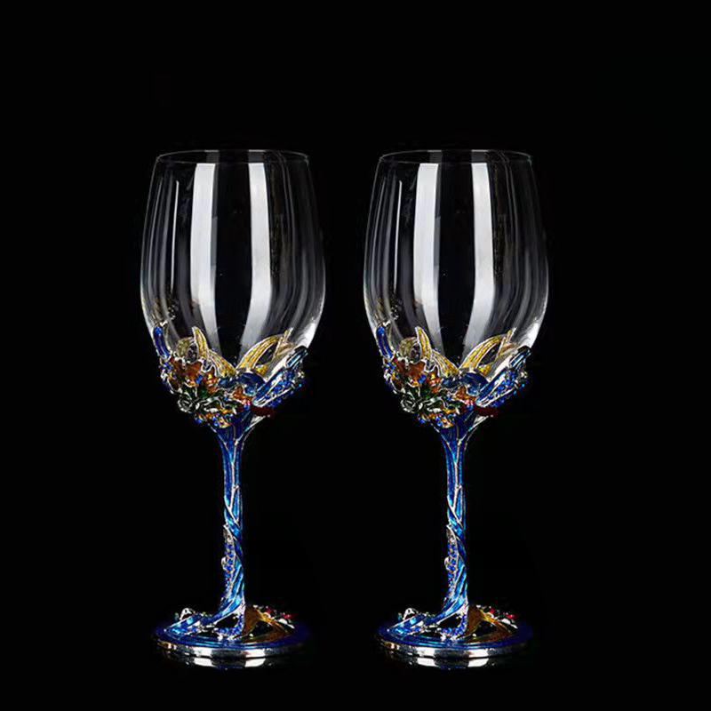 Creative Enamel Crystal Goblet Drinking Glasses Glass Cups for Wine Glass Set Wineglass Champagne Cup Vintage Luxury Whiskey Bar