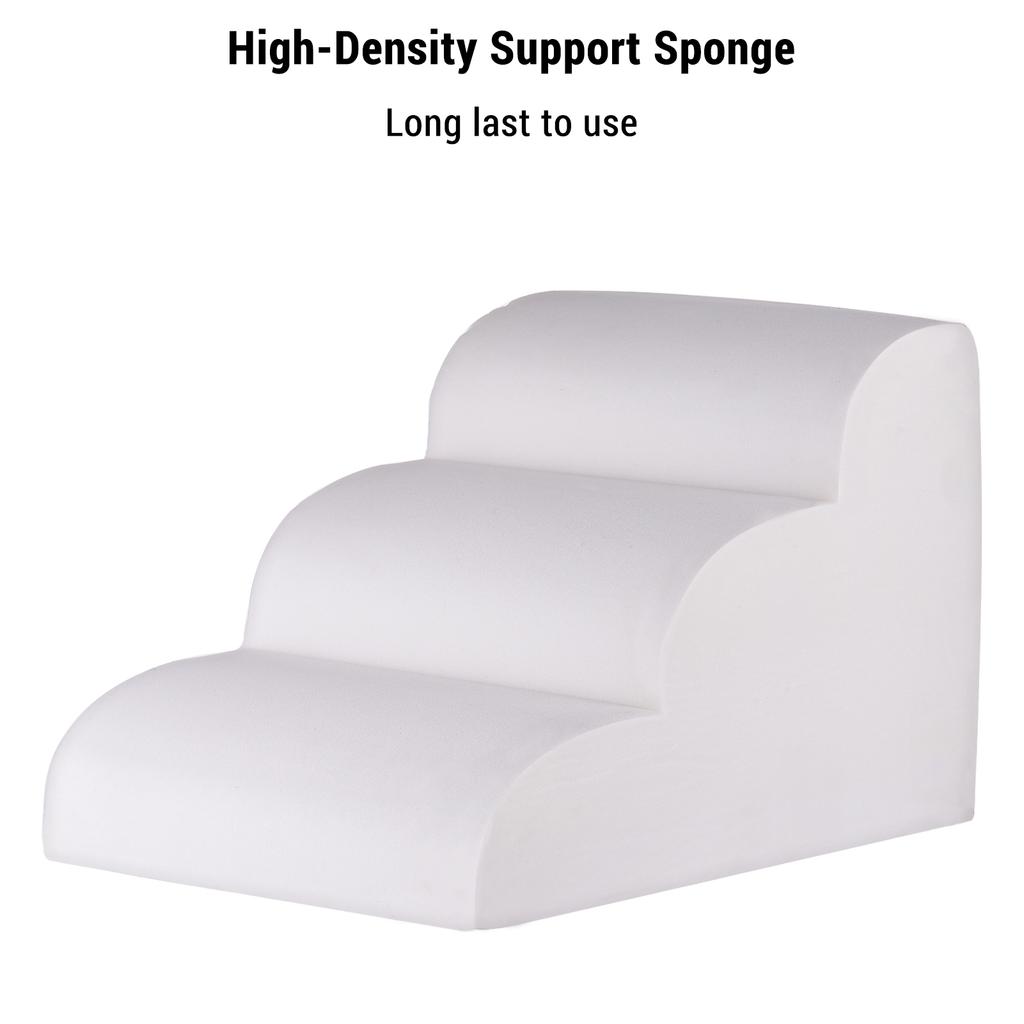 Dog Stairs for Small Dogs 3 Tier Dog Ramp with Polar Fleece Cover for Bed and Couch Non Slip Indoor Slope Stairs for