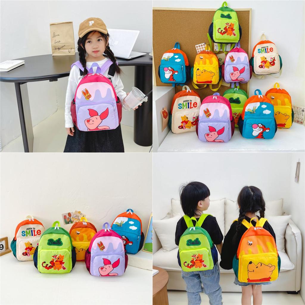 Cute Cartoon Pattern Nylon Kindergarten Backpack For Boys And Girls Lightweight And Durable With Dual Shoulder Straps Perfect For School And Travel