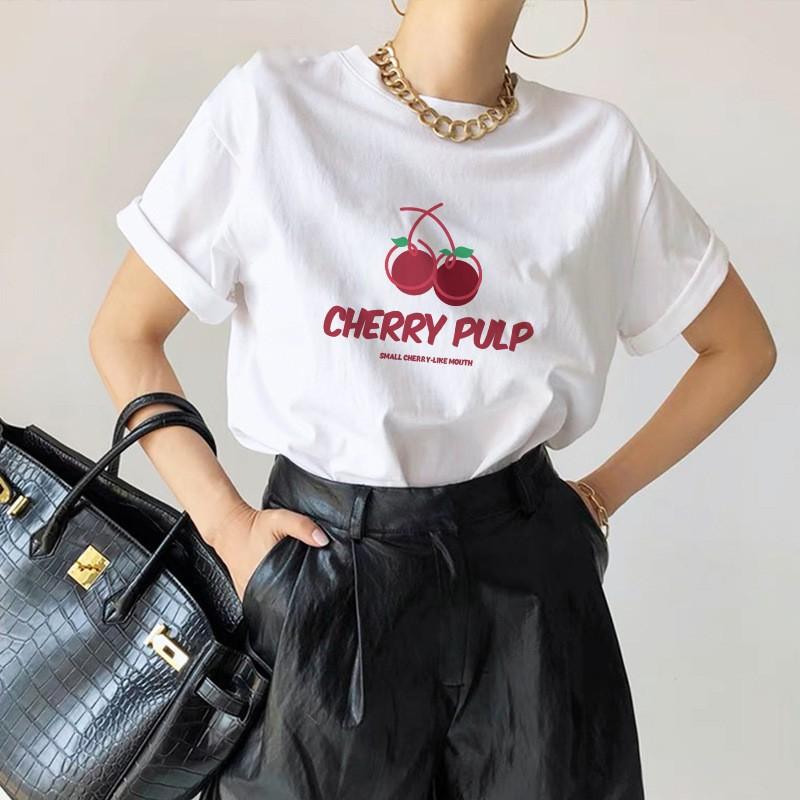 Cotton Short-sleeved T-shirt Women's Loose Original Style New Letter Printing Student T-shirt Ins Women's Fashion