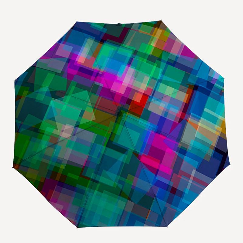 

1pc Colorful Squares Automatic Opening/closing Umbrella with Auto Open/Close, Windproof, Foldable Sunshade, Perfect Gift for Friends, Durabl