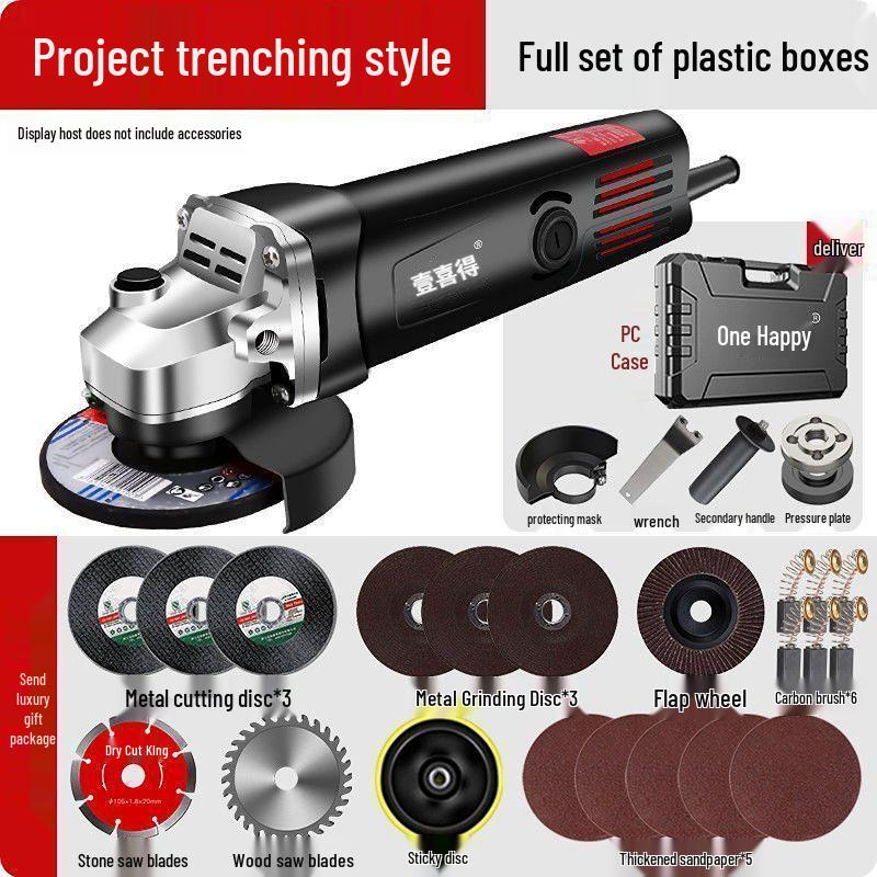 Polizor unghiular multifuncțional de mare putere pentru lustruire, tăiere, îndepărtarea ruginii și șlefuire de uz casnic.