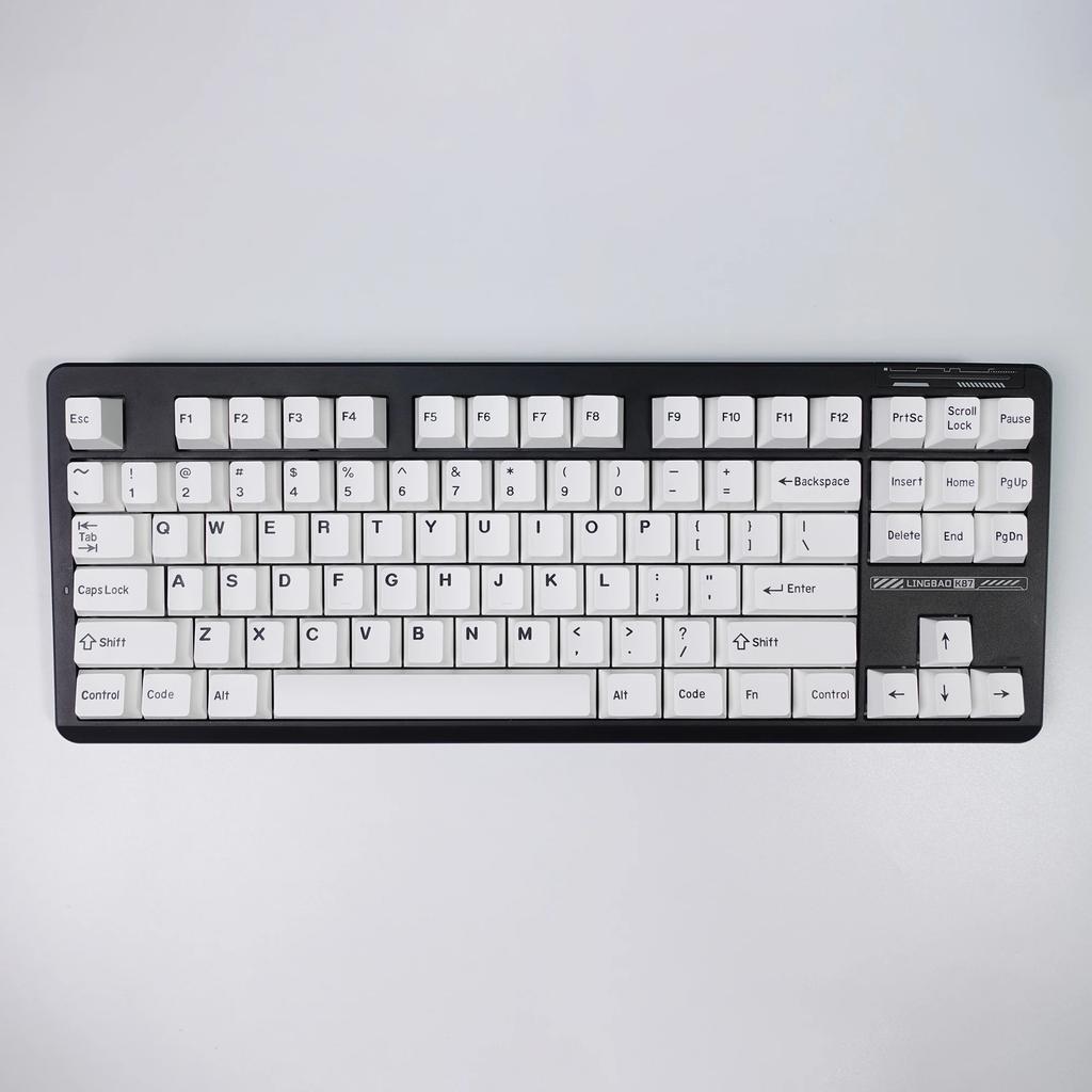 KBDiy PBT Double Shot White GMK BOW Keycaps for Mechanical Keyboard Game DIY Custom 174 Keys Caps Aula F75 F87 F99 Hi75 GMK75