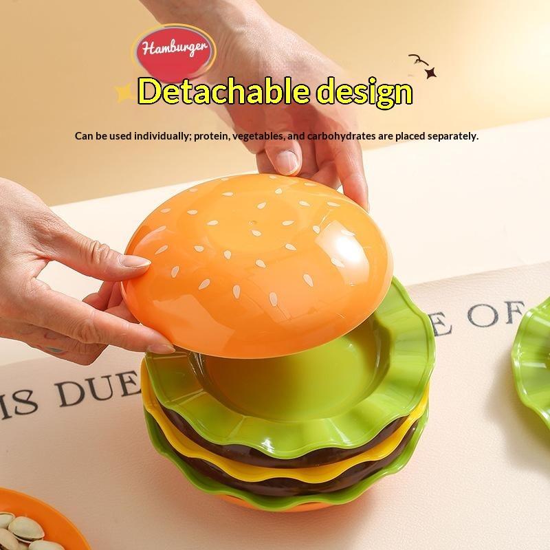 5/7 Tier Stackable Hamburg Serving Plates Reusable Spit Bone Dishes for Home BBQ Kids Birthday Party Table Decor