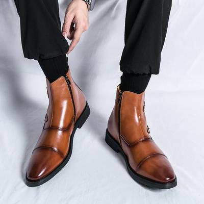 Lässige Herren Leder Chelsea Boots Luxus Qualität Spitz Handgefertigt Britischer Stil Knöchel Seitenreißverschluss Business Gesellschaftsschuhe