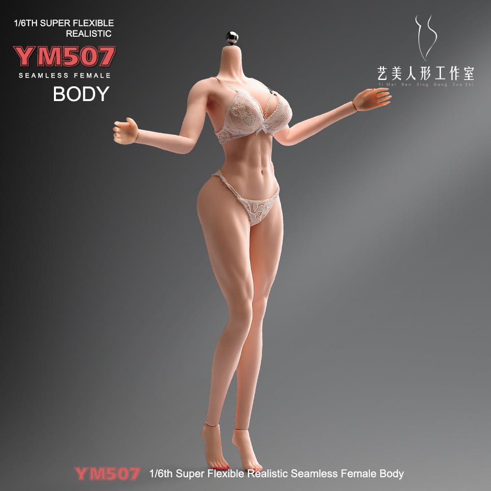 Scale Female Muscle Fitness Super Flexible Seamless Pale Skin Figure with Stainless Steel Miniature Soldier Action Figure Model Collection Doll 1/6