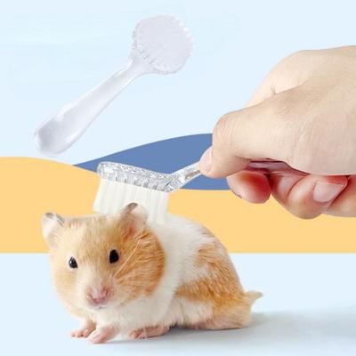 Soft Small Hamster Brush Long Hair Round Head Hedgehog Bathing Brush Hamster Cleaning Brush Plastic Guinea Pig Massage Combs