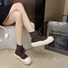 Fashion Women Ankle Sock Boots Flats Platform Shoes Dress Fashion New 2024 Winter Casual Women Boots Walking Travel Lace-Up Female Botas