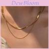 Premium Double Layered Snake Bone Chain Necklace For Women With Geometric Design In Elegant Gold Color