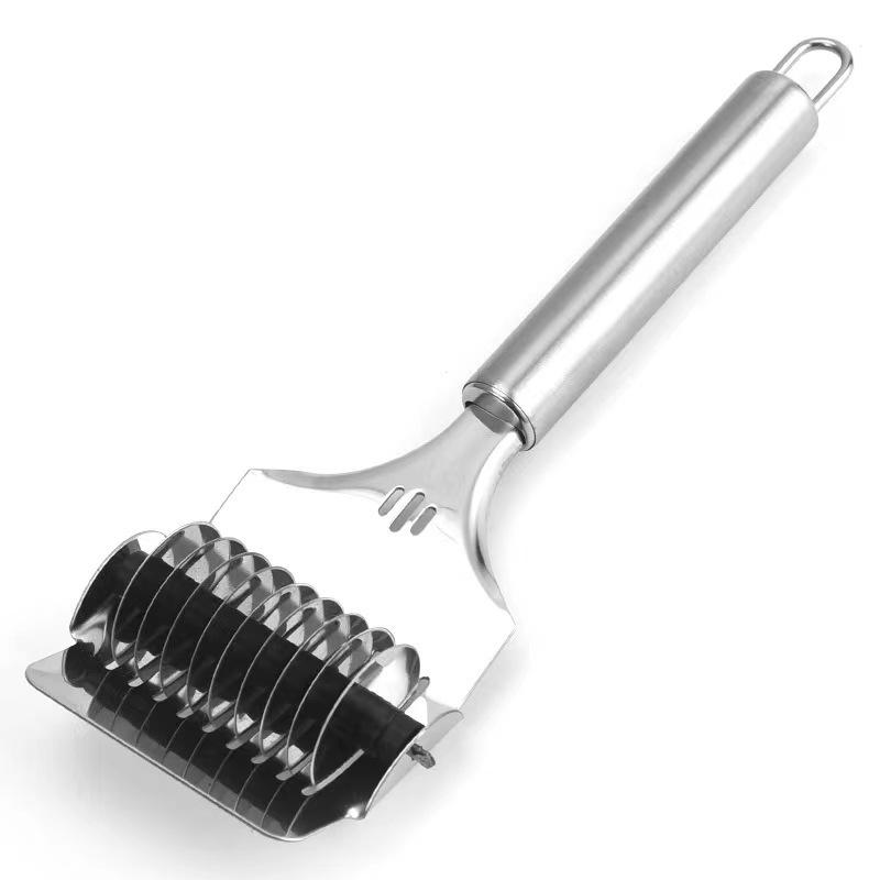 Stainless Steel Noodle Cutter With Sharp Multi Blades, Easy-Clean Design For Home Kitchen Homemade Pasta Making