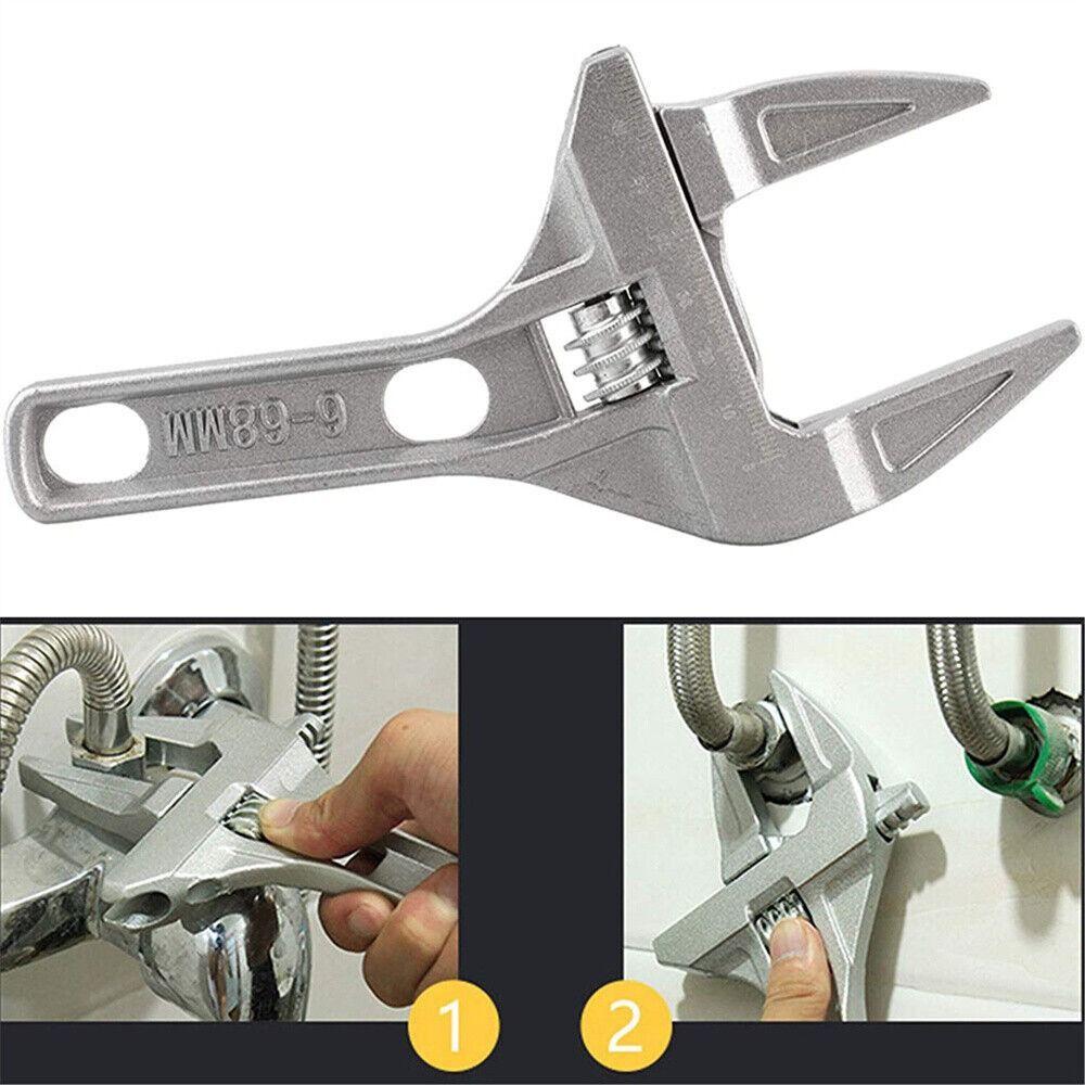Home Large Opening Repair Set Hand Tools Pipe Wrench Nut Key 6-68MM Steel Key Adjustable Spanner