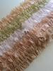 4.5cm Double-sided Pink-Green Pleated Lotus Edge Elastic Ribbon for Hair and Card Collars