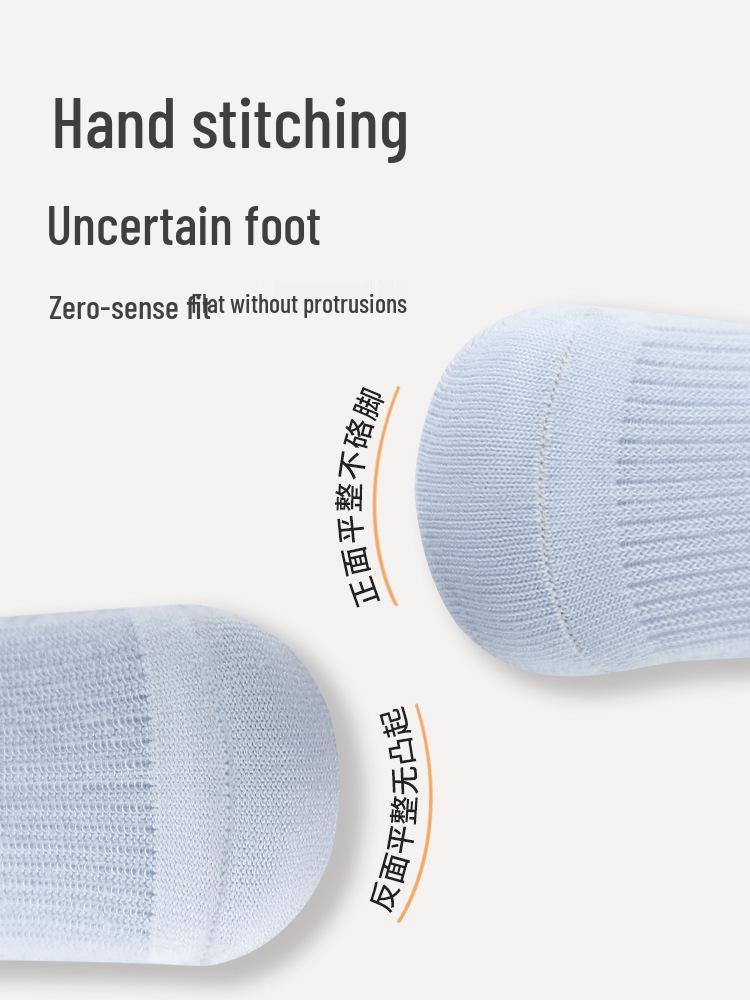 Breathable Summer Cotton Socks for Students - Loose Cuff, Antibacterial & Sweat-Absorbing