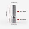 Wheels Studs Conversion Kit M14x1.5 To M12x1.5 Long Lug Bolts Screw Adapter for Car Alloy Wheel Repair and Maintenance