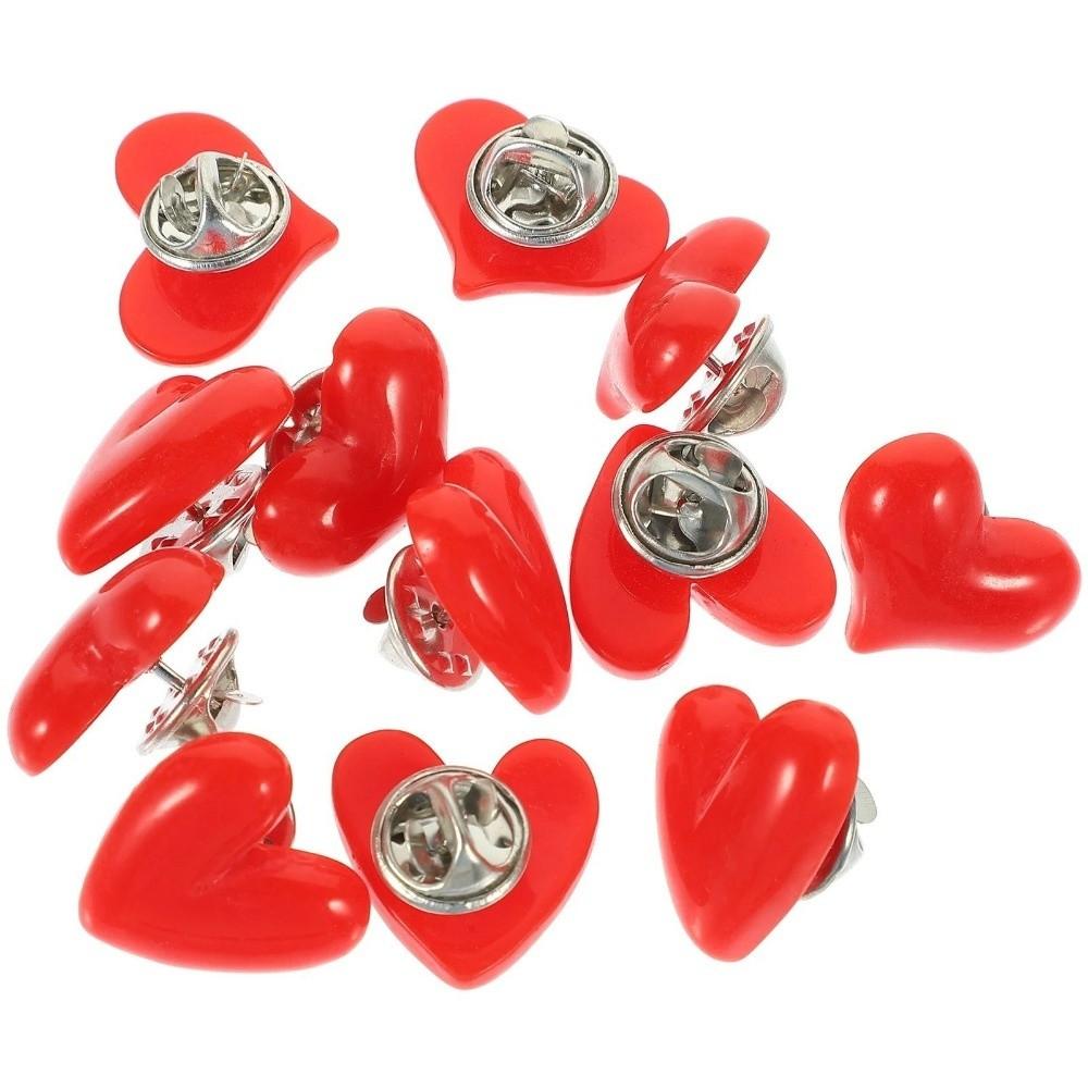 Lover Gift Mini Heart Brooch DIY Simple Red Heart Badge Pin Sweet Jewelry Accessories Hat Accessories