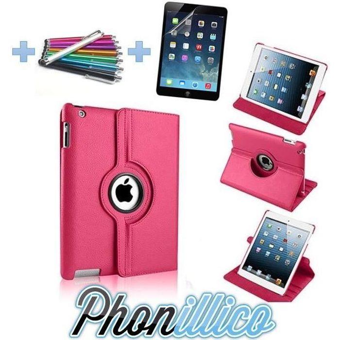 IPad Mini 1/2/3 tok - Phonillico - Rózsaszín - Kemény - Műanyag fólia - Stylus tartozék