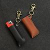 Leather lighter case key ring keychain template 2-piece storage box