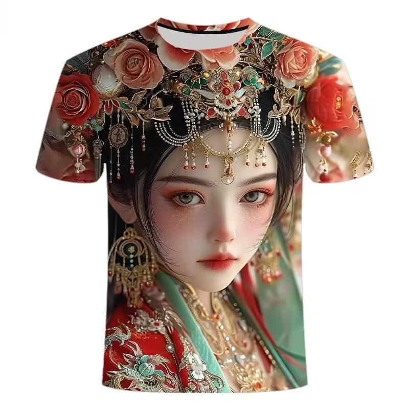 New Summer Men s 3D Digital Printed Short-Sleeve T-Shirt XL