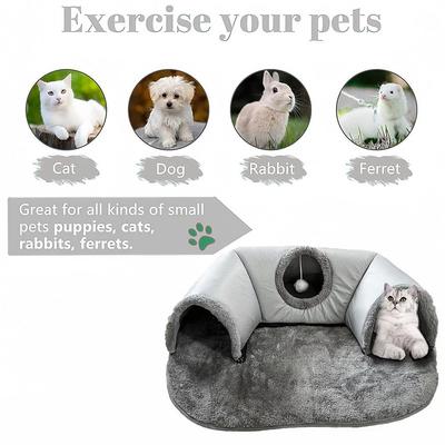 Nido para Gatos en Forma de U Base Antideslizante Casa para Gatos Canal Cálido para Gatos Suministros para Mascotas