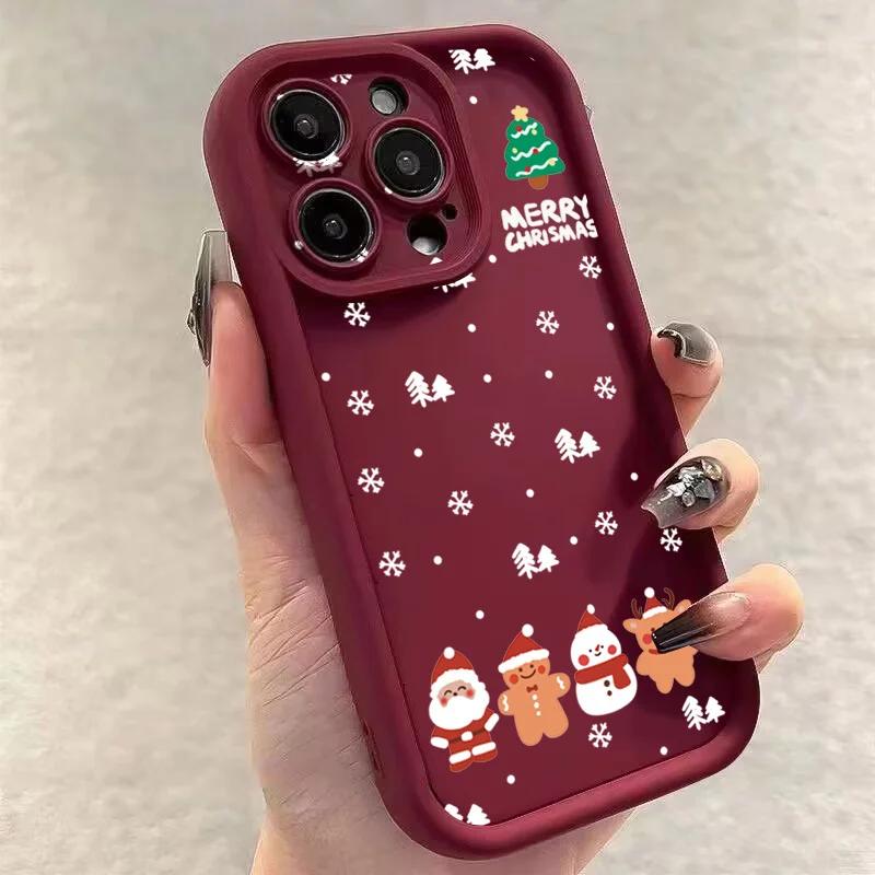 Christmas Santa Elk Phone Case for Xiaomi Redmi Note 14 13 12 11 Pro Plus 4G 5G 12S 11S 10S 10 9 9S 8 14C 13C Silicone Cover