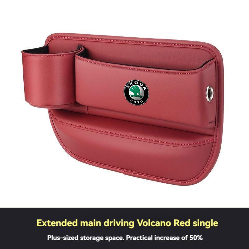 Multifunction Leather Car Seat Organizer Box Gap Filler With Cup Holder For Skoda Superb Kodiaq Octavia 2 3 Rapid Fabia Karoq A7
