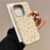 Pink Flowers Leather Pattern Phone Case For iPhone 16 15 14 Pro Max 13 12 11 XS X XR 7 8 16 Plus SE 2022 Shockproof Soft Cover